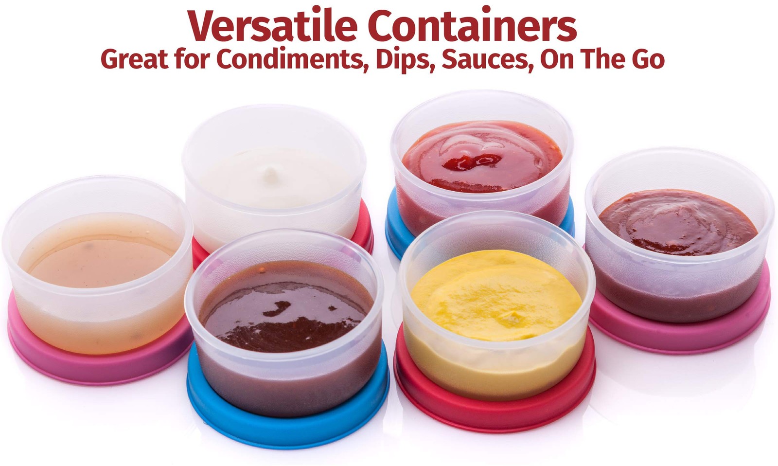 Signora Ware Condiment Containers With Lids- 6 Pk. 1.3 Oz.salad Dressi
