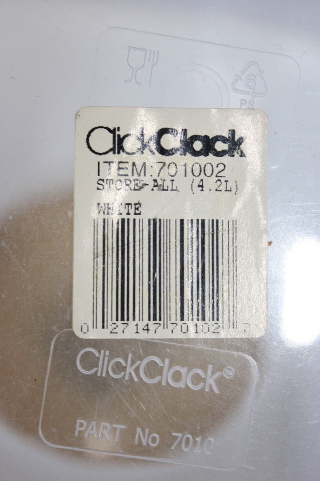 CLICKCLACK AIR TIGHT PANTRY STORAGE CONTAINER W/ LID WHITE 4.5 QTS
