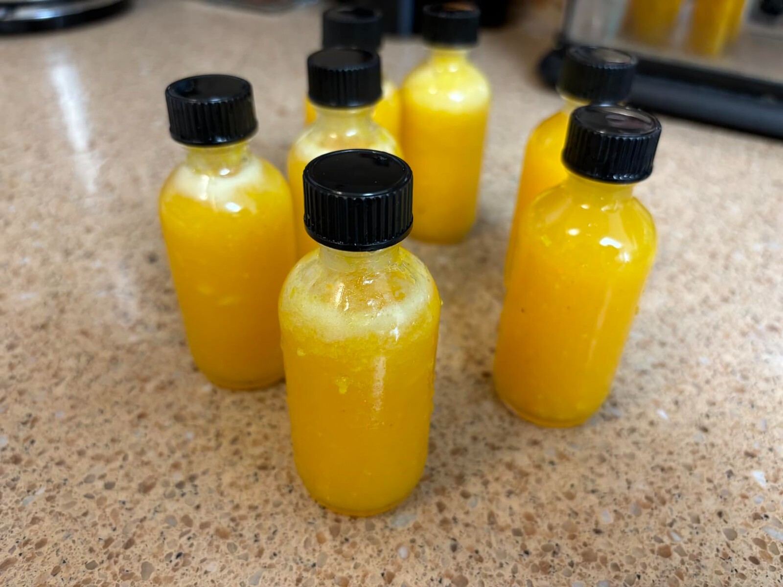 14 Pack 2oz Small Ginger Shot Bottles with Lid Caps Reusable Glass Bottles