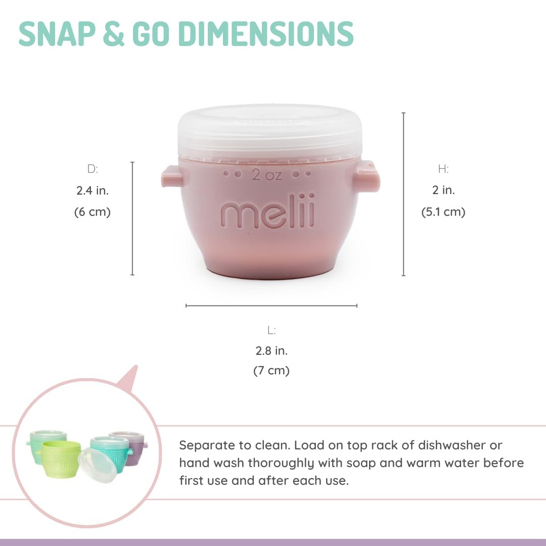 melii Snap & Go Baby Food Storage Containers | 6 Count (Pack of 1), Original