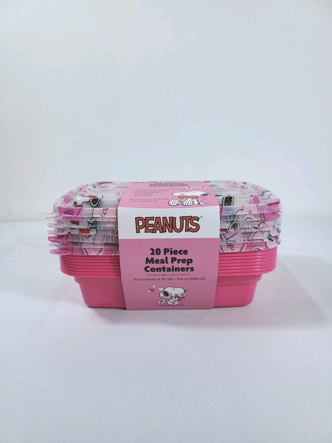 Peanuts New 2026 20 Piece Meal Prep Containers Snoopy Valentine’s Day Theme