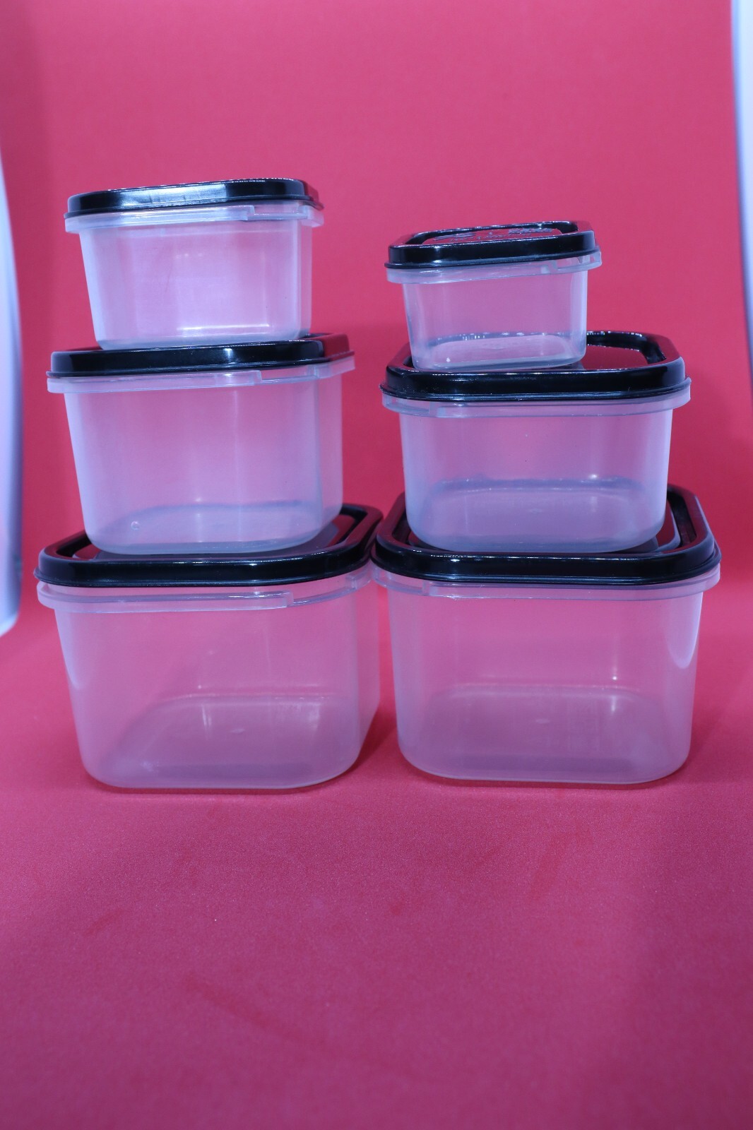 6 Piece Meal Prep Haven Portion Control Clear Black Lid Container Kit with Guide