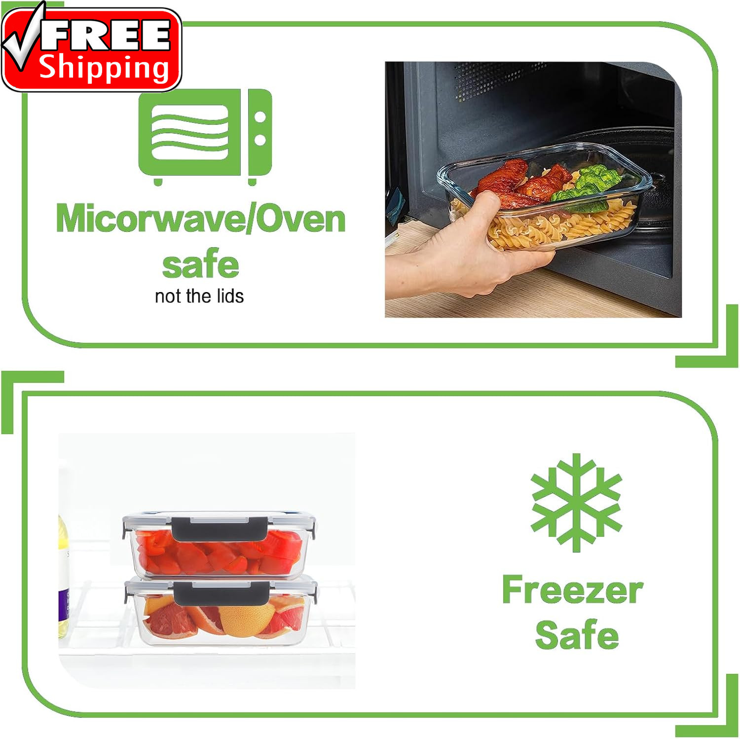10 Pack Borosilicate Glass Meal Prep Containers with Locking Lids, Glass Food St