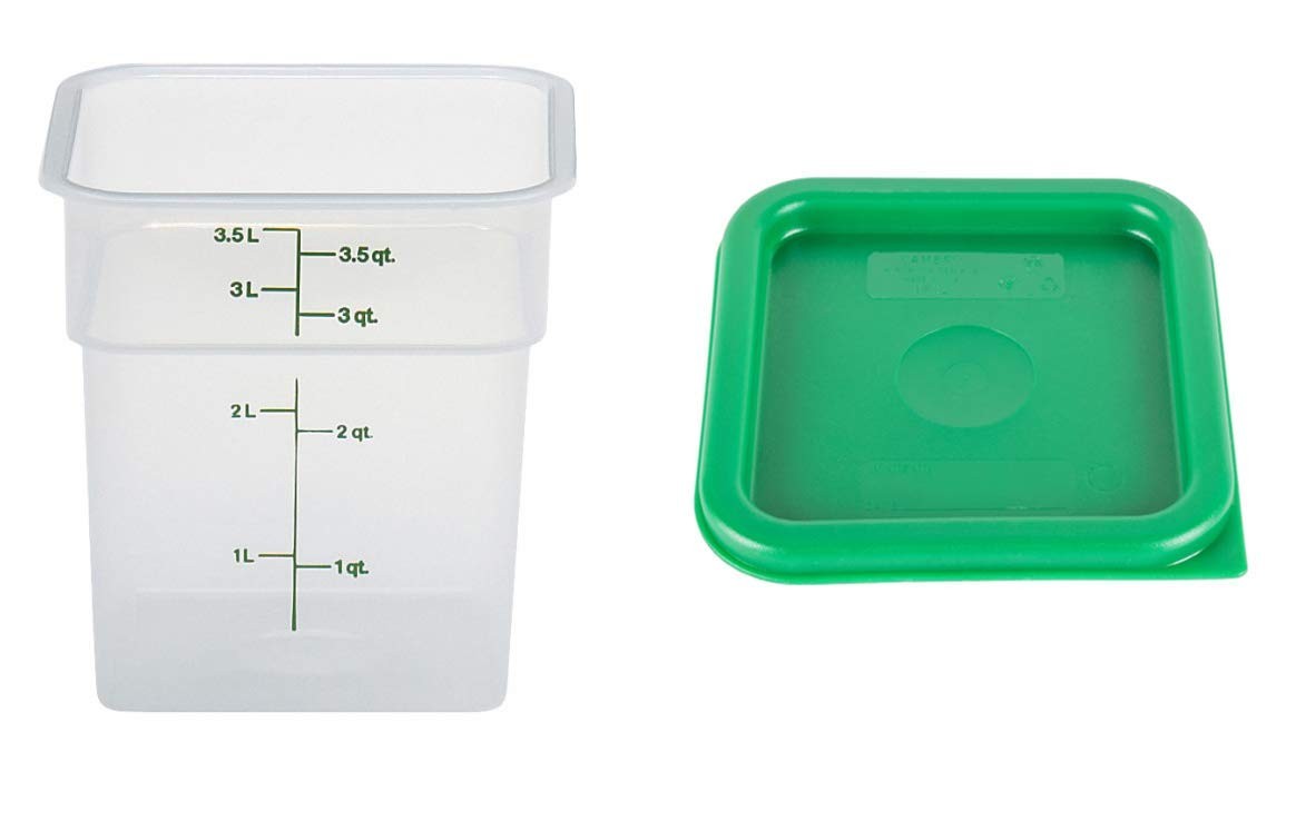 Cambro 4Sfspp190 4 Qt. Translucent Container With Sfc2452 Kelly Green