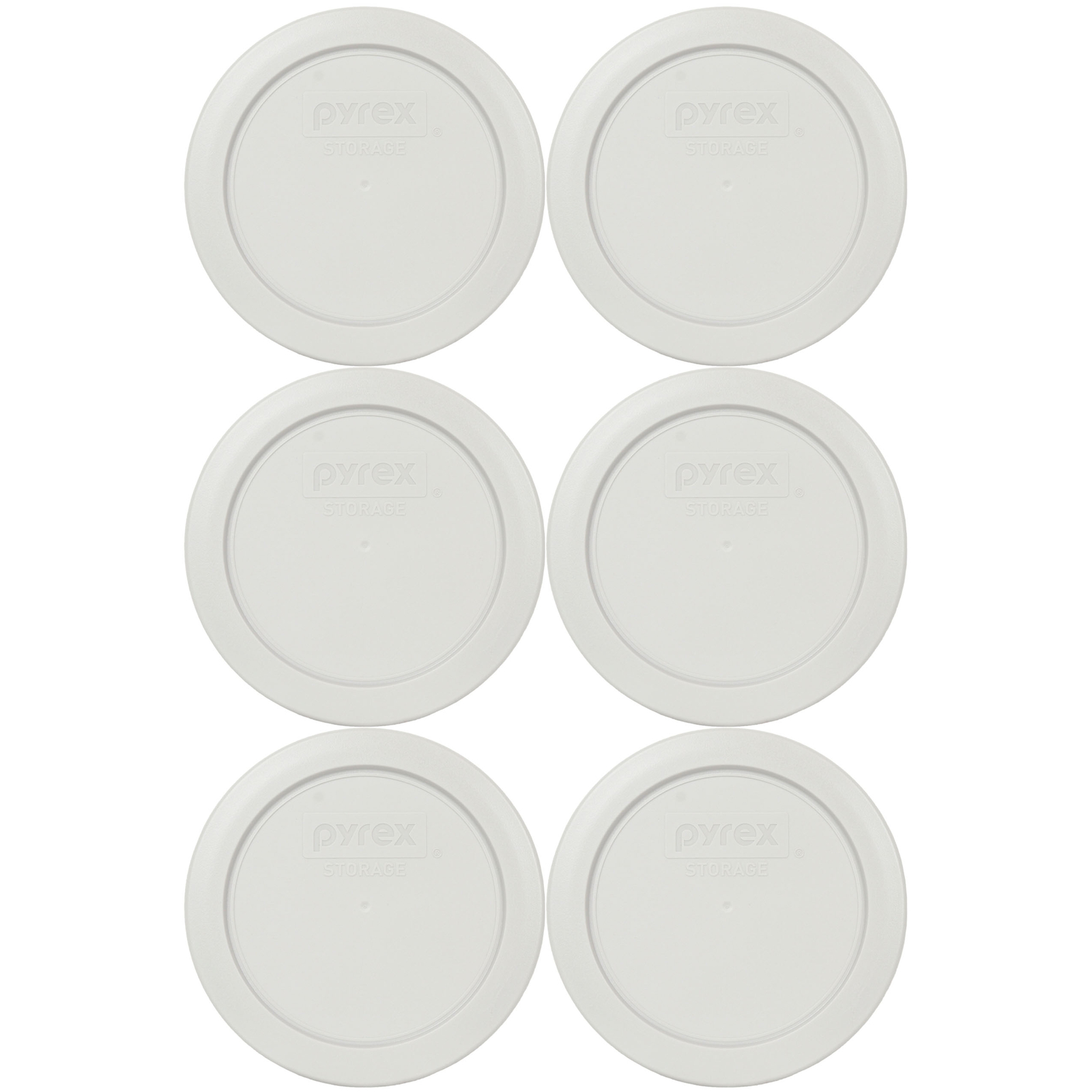 Pyrex 7200-PC Sleek Silver Round Plastic Storage Replacement Lid Cover (6-Pack)