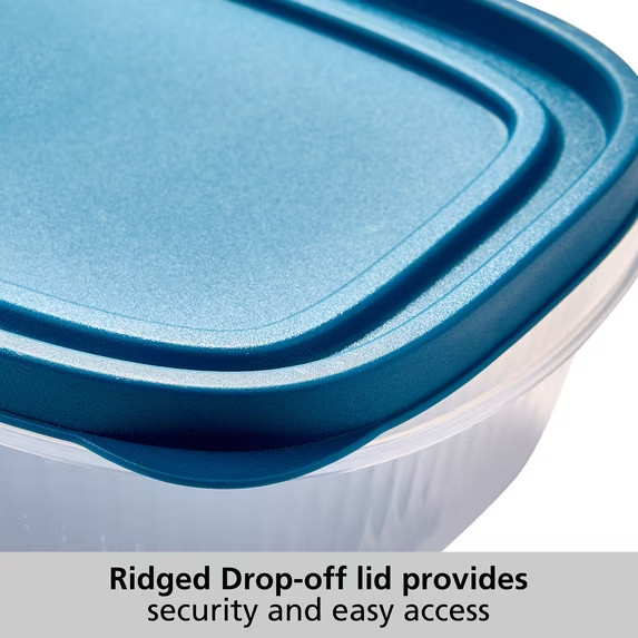 Mainstays Reusable Food Storage Container, Medium Rectangle, Plastic, 4-Pack, 4