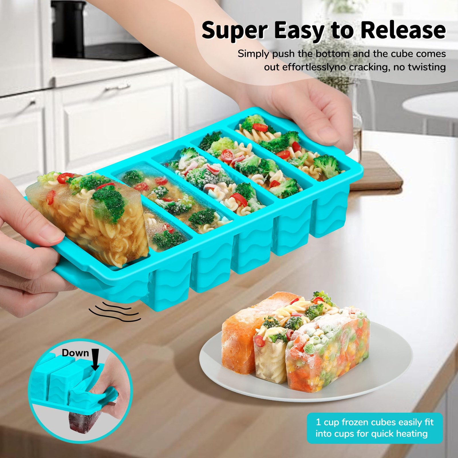 2 Pack Silicone Freezer Trays W Lid Meal Prep Soup Stew Sauce Molds 500ml