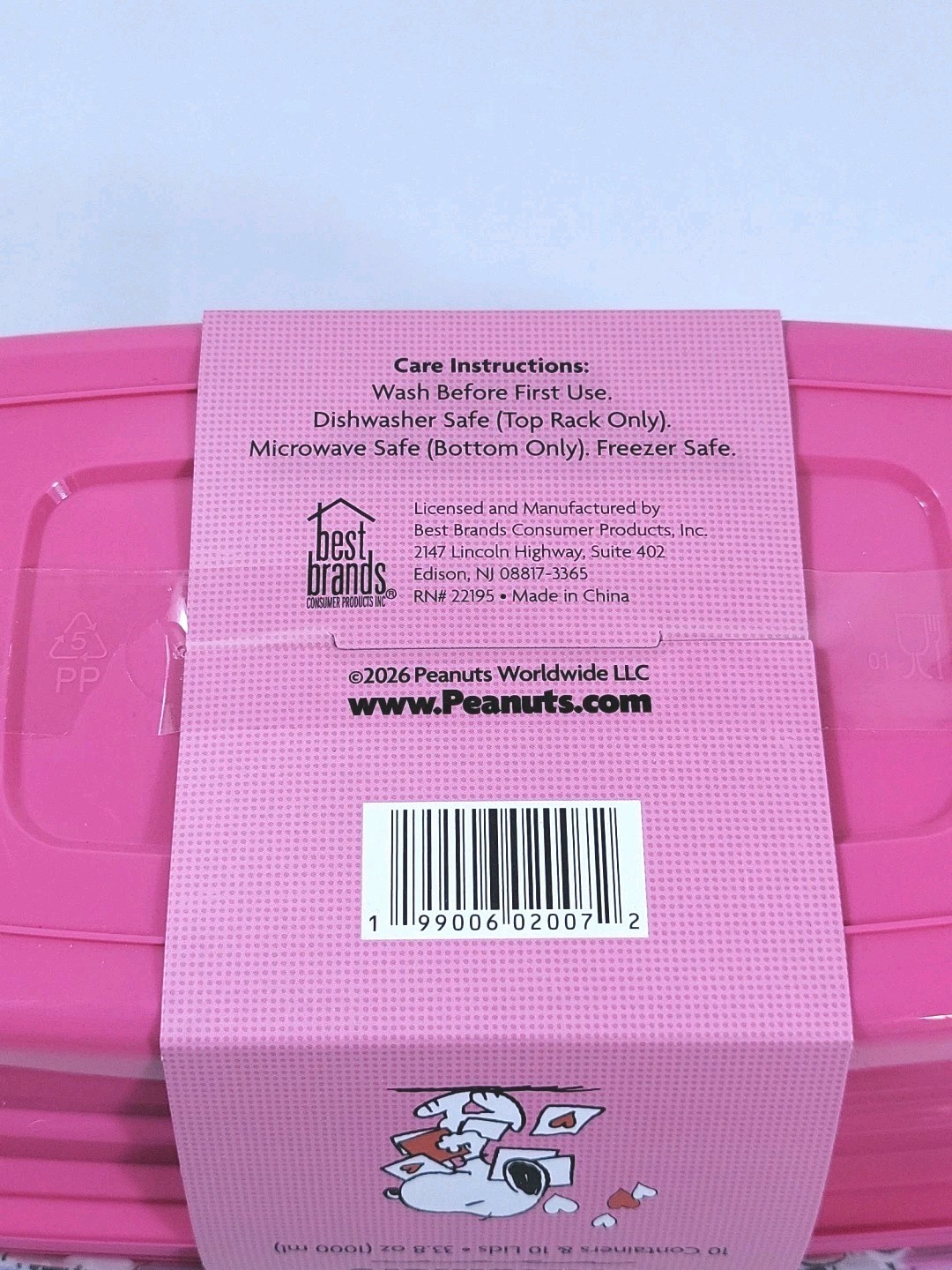 Peanuts New 2026 20 Piece Meal Prep Containers Snoopy Valentine’s Day Theme