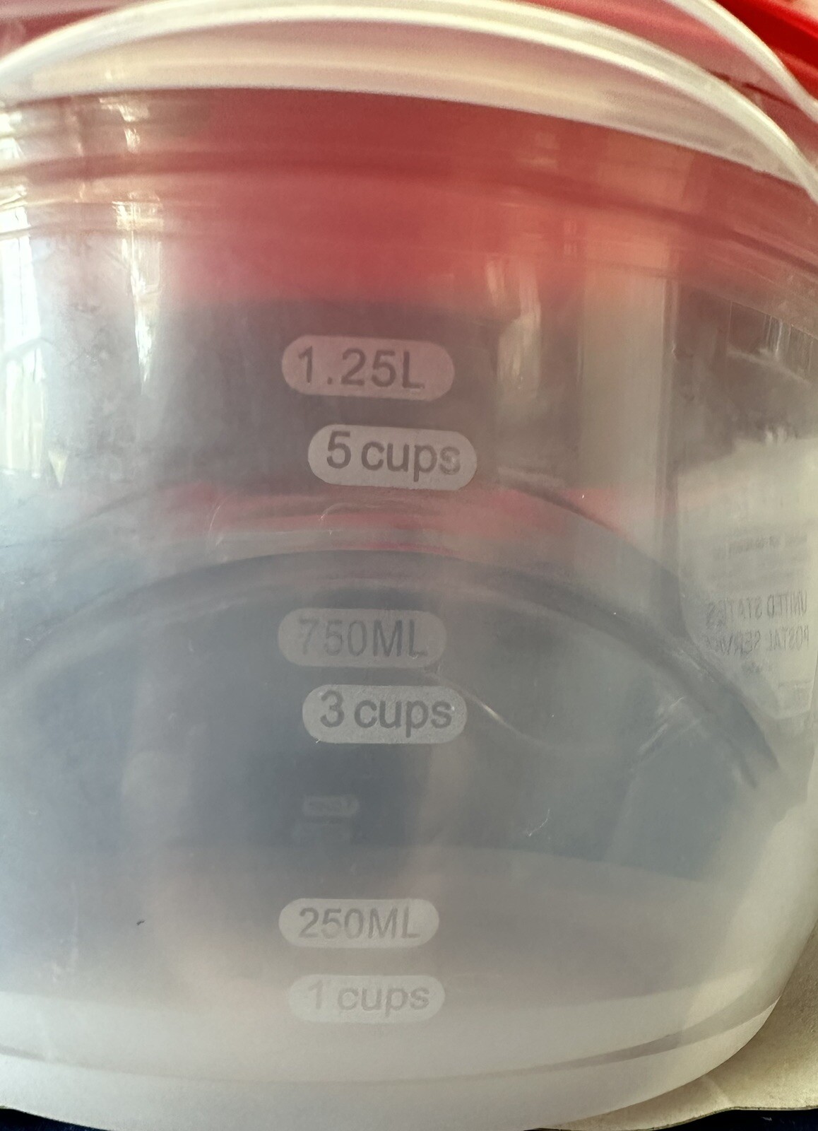 Large 2 Pack Plastic Storage Containers, 5 Cup, 1400 Ml, Brand New, Set of 3