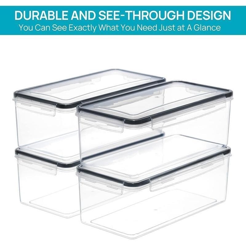 Airtight Food Storage Containers 4PCS Set Pasta & Dry Food Organization New