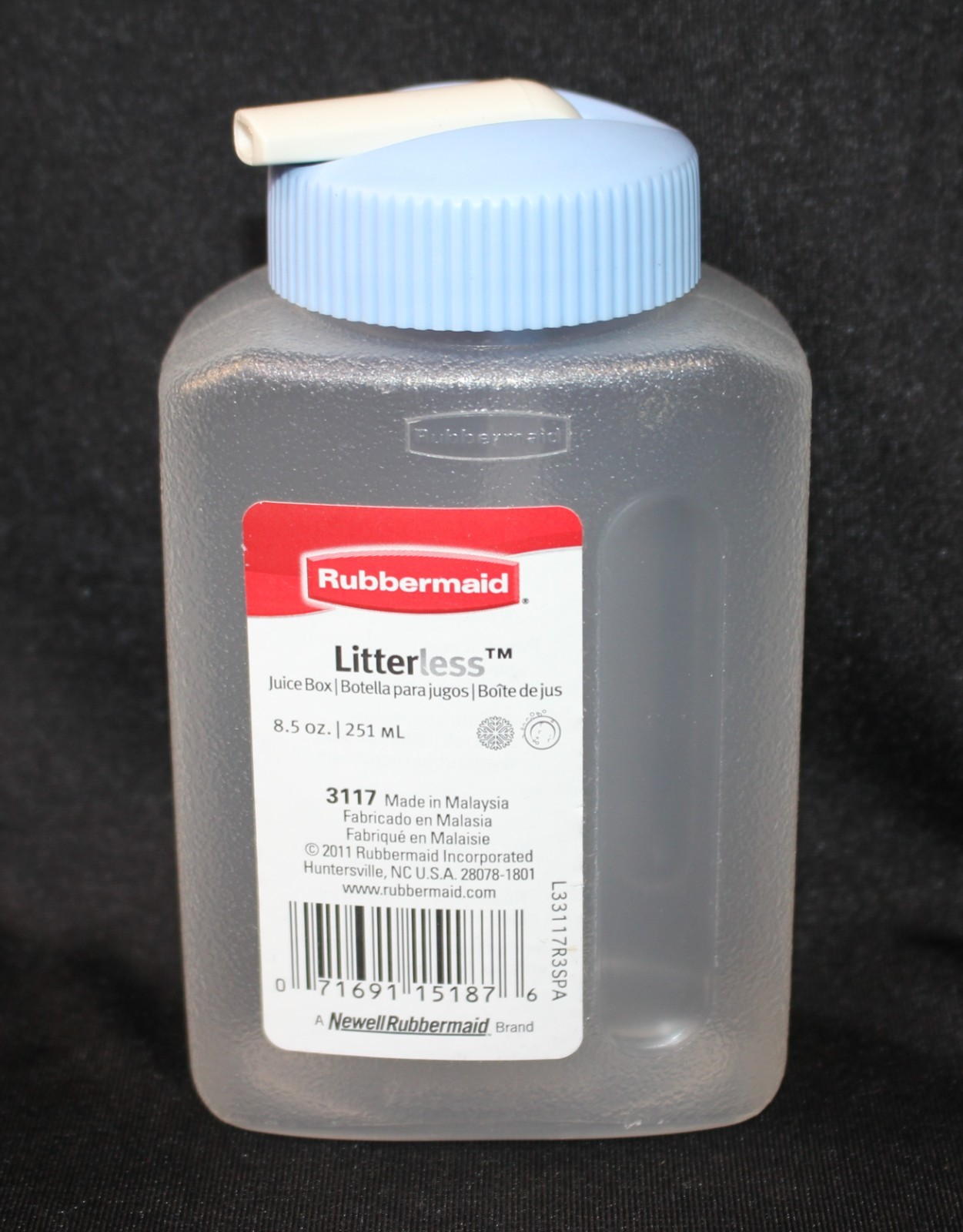 Rubbermaid Juice Box Reuseable 8.5 oz Drink Bottle Sip Lid w/ Straw 3117 NEW!