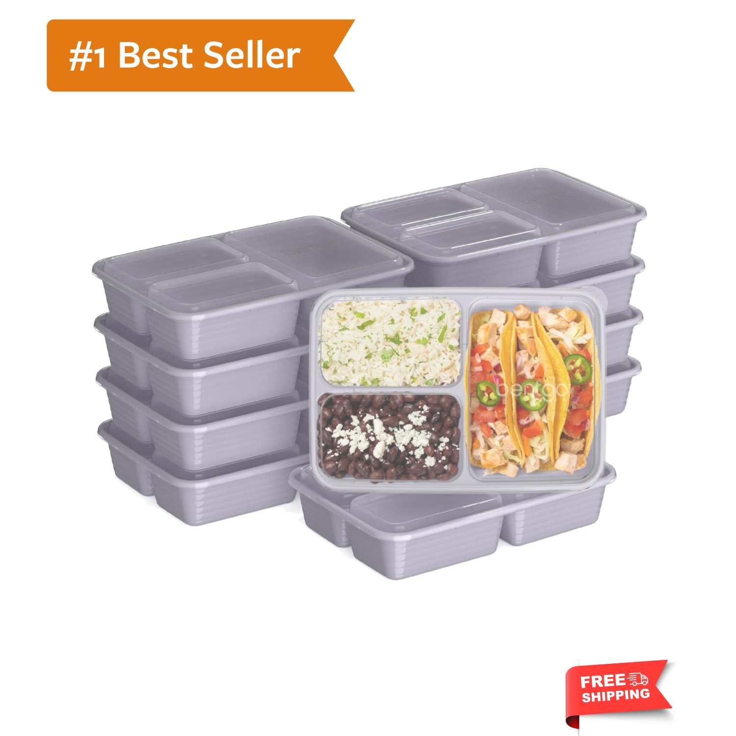 Reusable Lilac Meal Prep Containers – 20-Piece Set for On-the-Go Healthy Meals