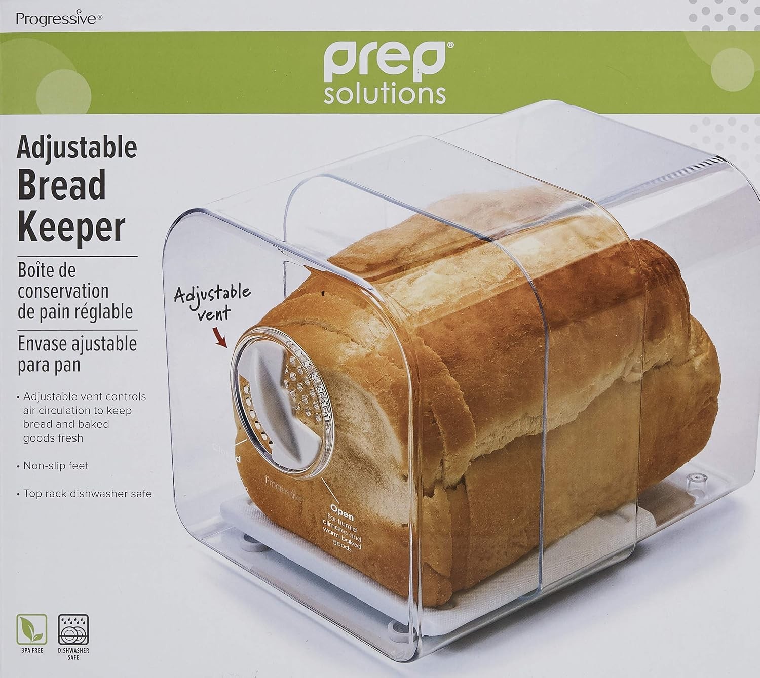 Prep Solutions Expandable Bread Keeper with Adjustable Air Vent (Pack of 1)
