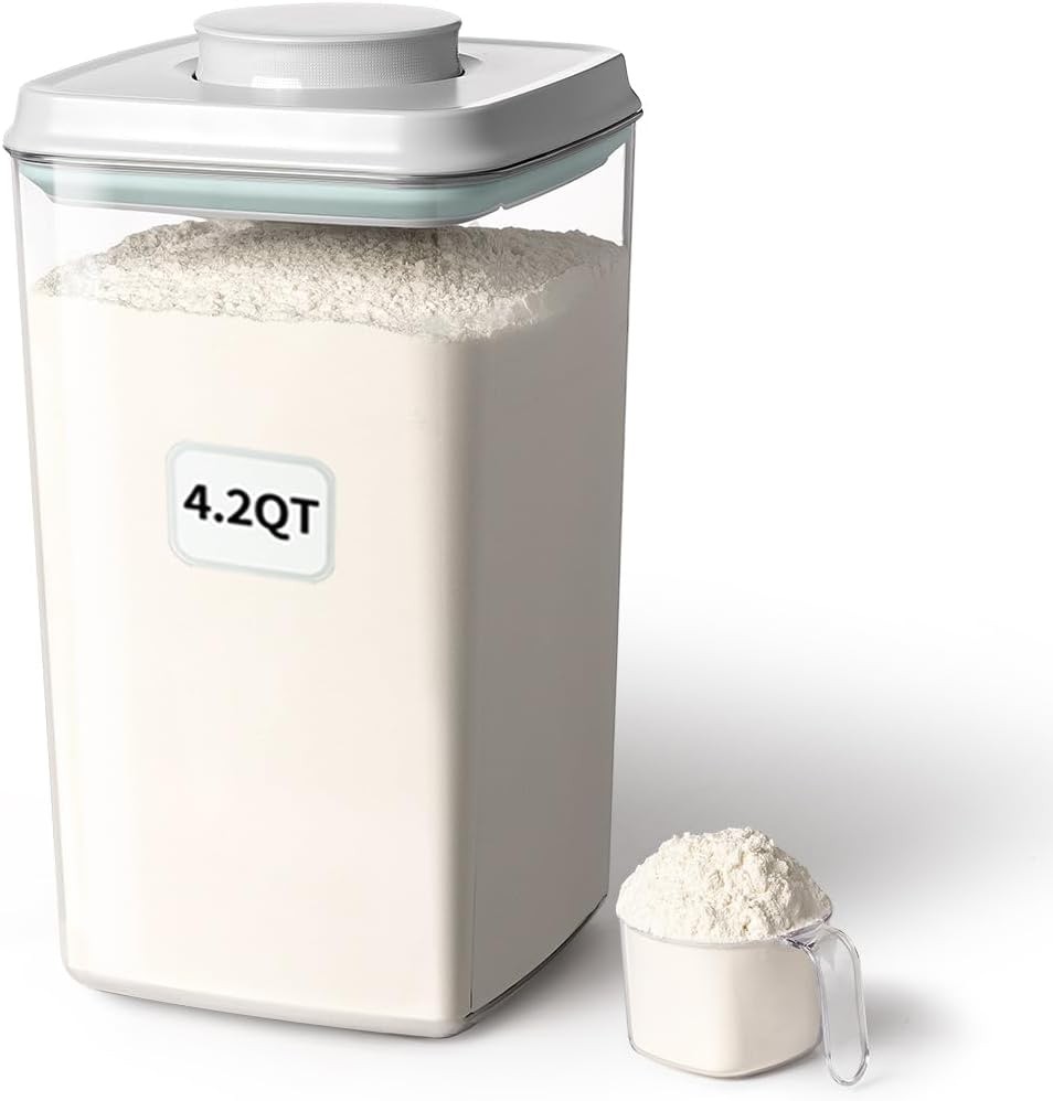 Ankou Airtight Pop Food Storage Container with Lid & 130ml Scoop, 4L/4.2qt BP…