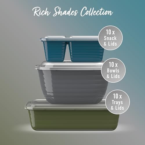 60-Piece Meal Prep Kit – Reusable BPA-Free Food Containers, Trays & Snack Boxes