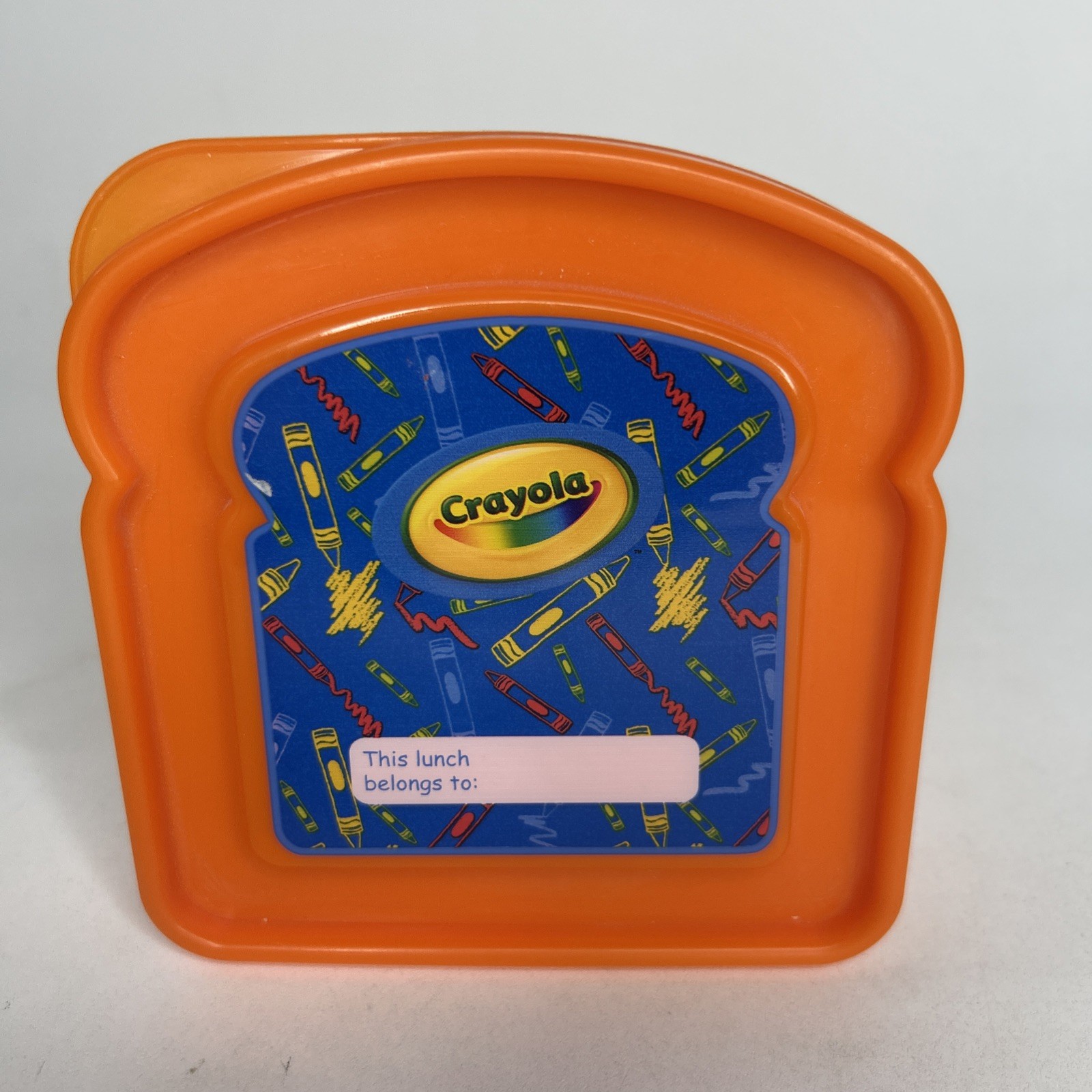 2 Crayola Sandwich Snack Packer Container Set Box Orange Green Yellow Lunch 2010