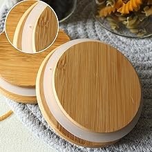 Glass Storage Jar With Airtight Seal wooden, Lid, 25 Ounce Set of 2, 750ml
