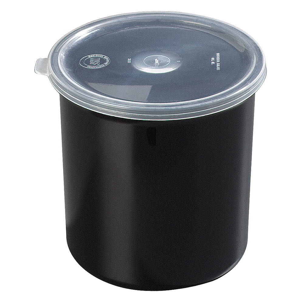 CARLISLE 030103 Food Crock with Lid,5.18 in H,Black,PK12 14D221
