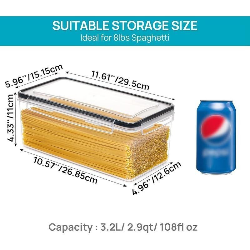 Airtight Food Storage Containers 4PCS Set Pasta & Dry Food Organization New