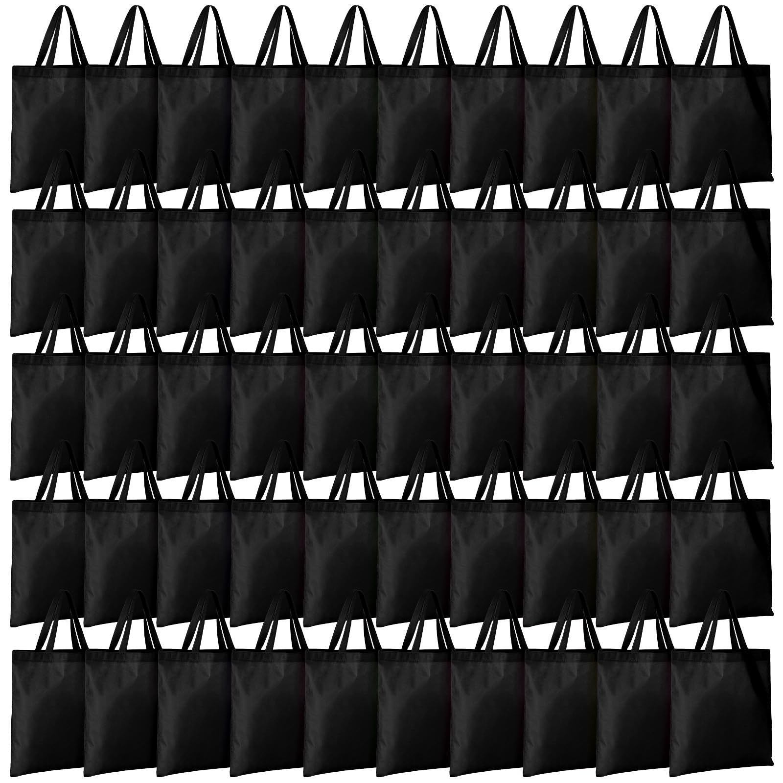 Woanger 100 Pcs Bulk Tote Bags 15 X 16 Reusable Fabric Shopping Canvas Bags