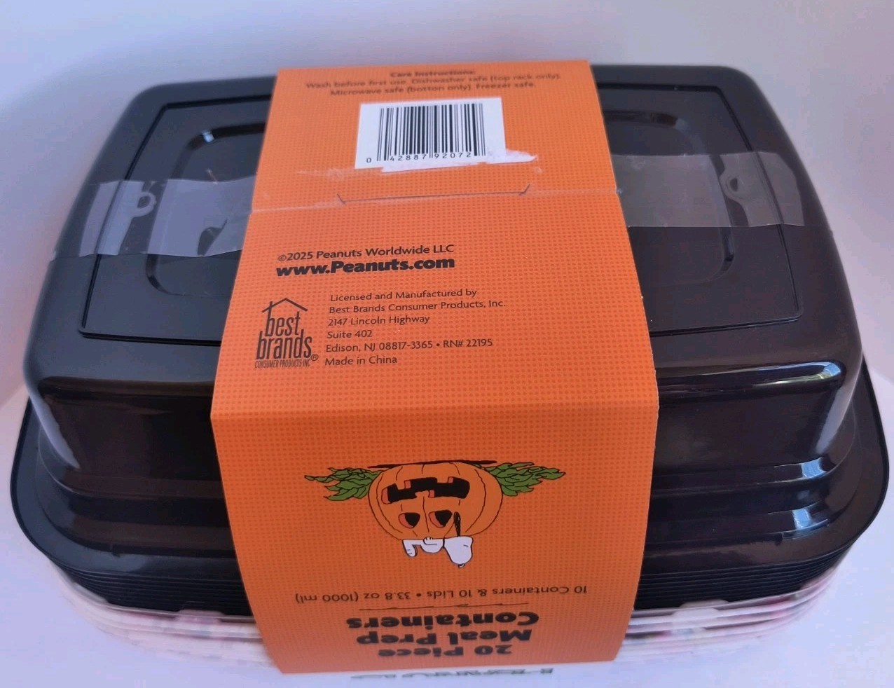 Peanuts SNOOPY & Woodstock Halloween 20 Piece Meal Prep Food Storage Containers