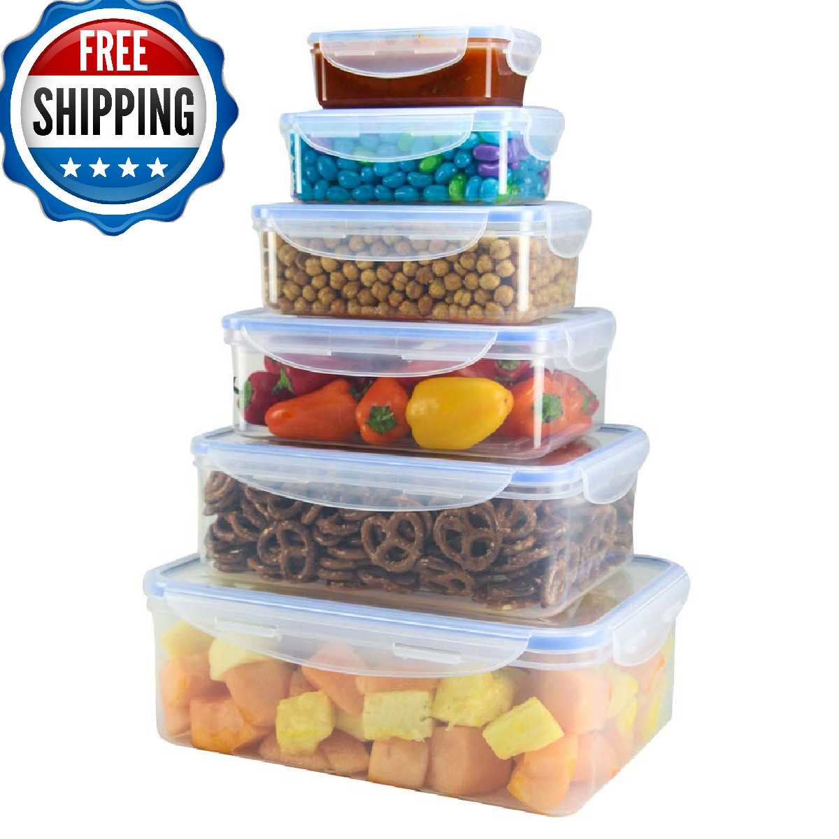 Nicole Home Collection 6-pc Food Storage Containers w/ Locking Lids, BPA-Free