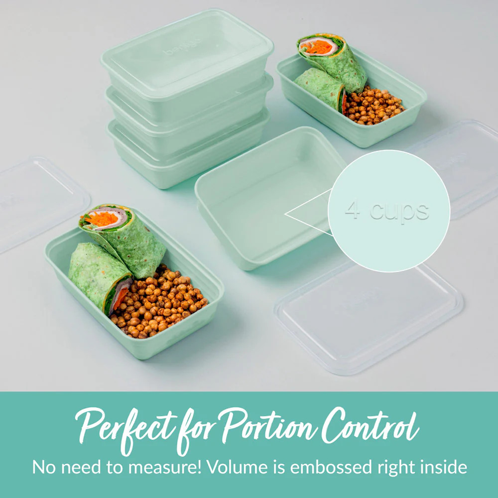 Bentgo Prep 1-Compartment Meal Prep Containers – 20-Piece Set (10 Trays + lids)