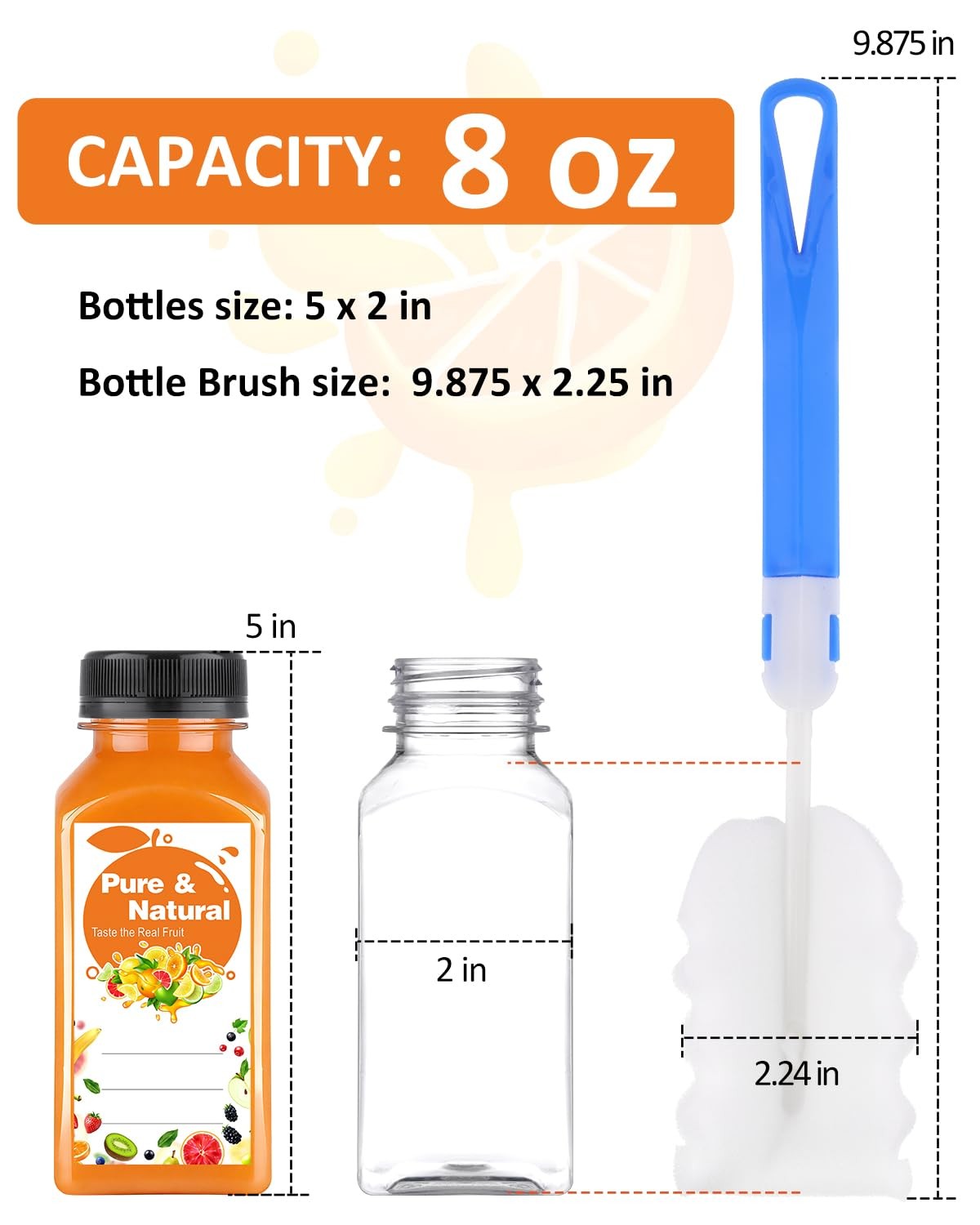36 Pack 8oz Plastic Juice Bottles with Caps, Empty Reusable Bottles for Juici…