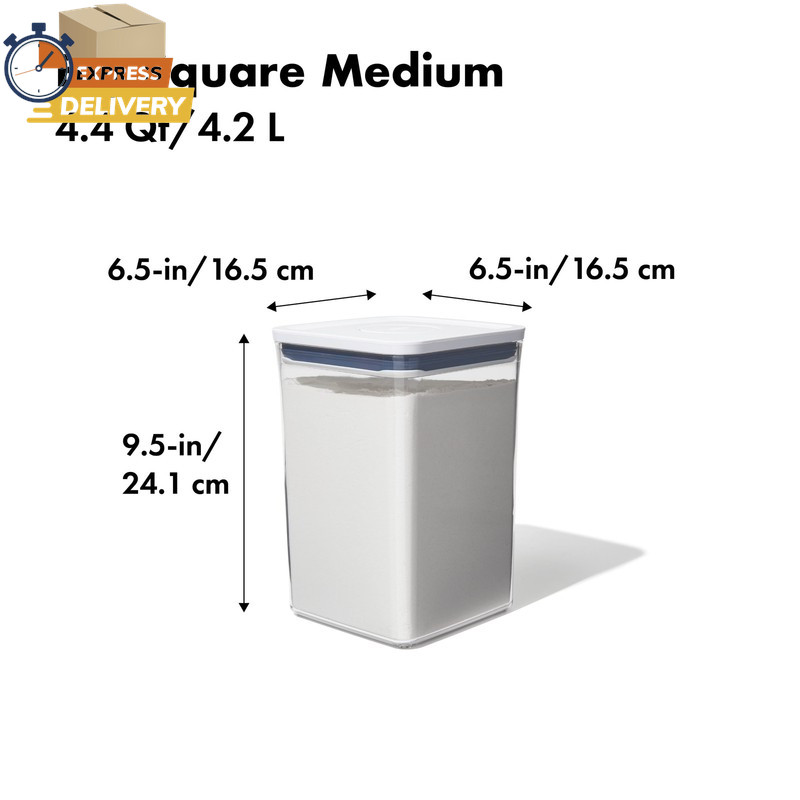 POP Container 4.4-Qt Medium Big Square Food Storage Container, White ✅ 👈