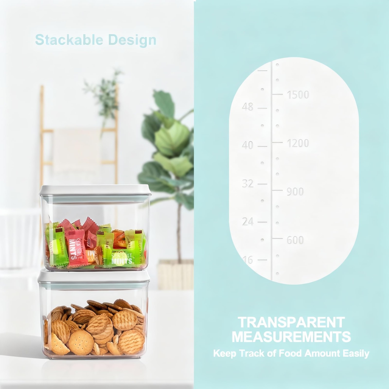Cozey Daily Pop Containers with Lids – Stackable Airtight Food Storage, Kitch…