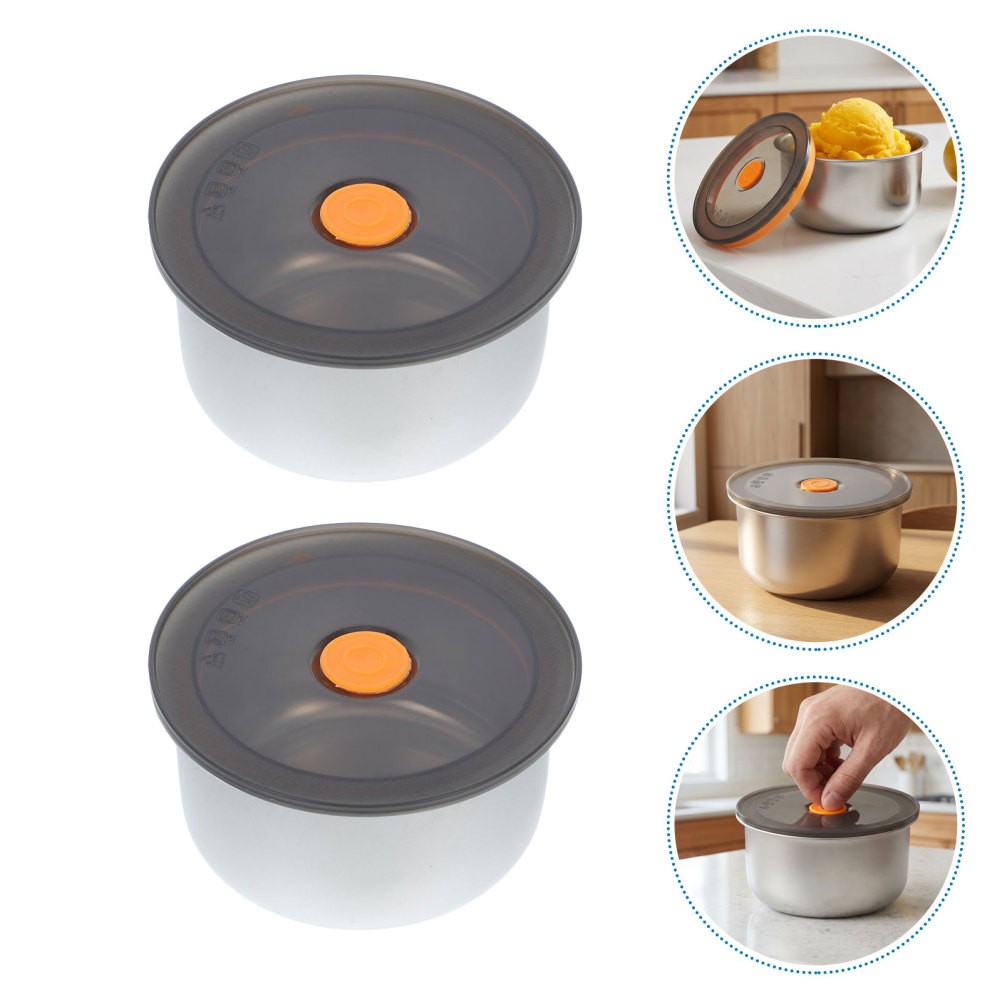 6 Pcs Food Storage Containers with Lids Homemade Ice Cream Bucket