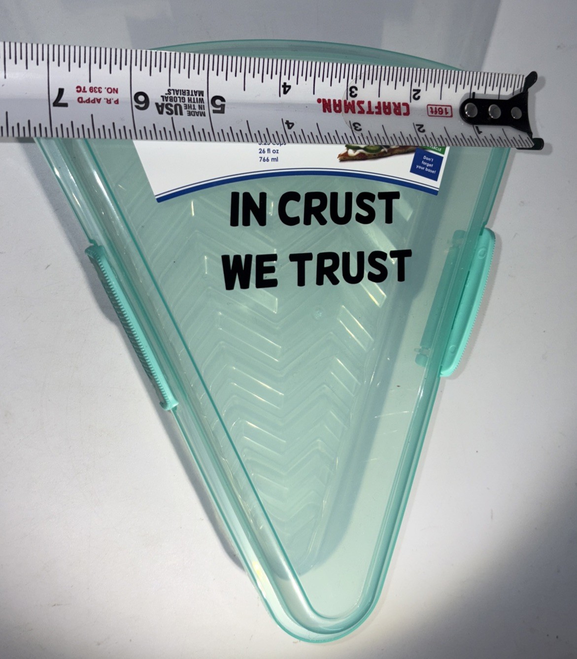 SureFresh Reusable Pizza Storage 26oz Microwave/Freezer Safe-“In Crust We Trust”