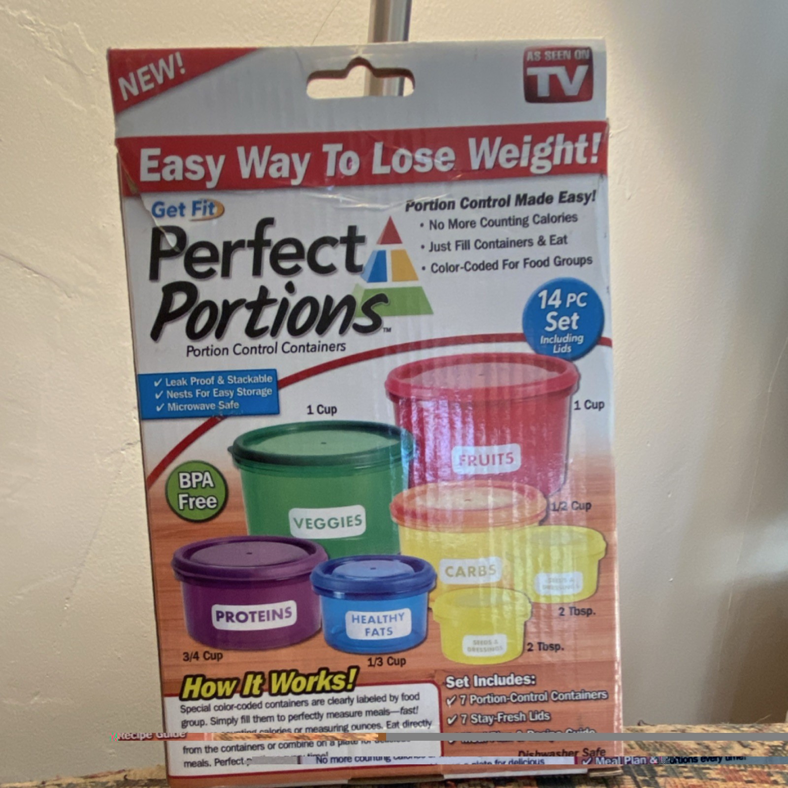 Perfect Portions Portion Control Containers 14 Piece Set Microwave Safe BPA Fre…