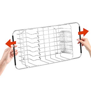 Dish Drainer Rack in Sink Adjustable, Expandable 304 Stainless Steel Metal Dish