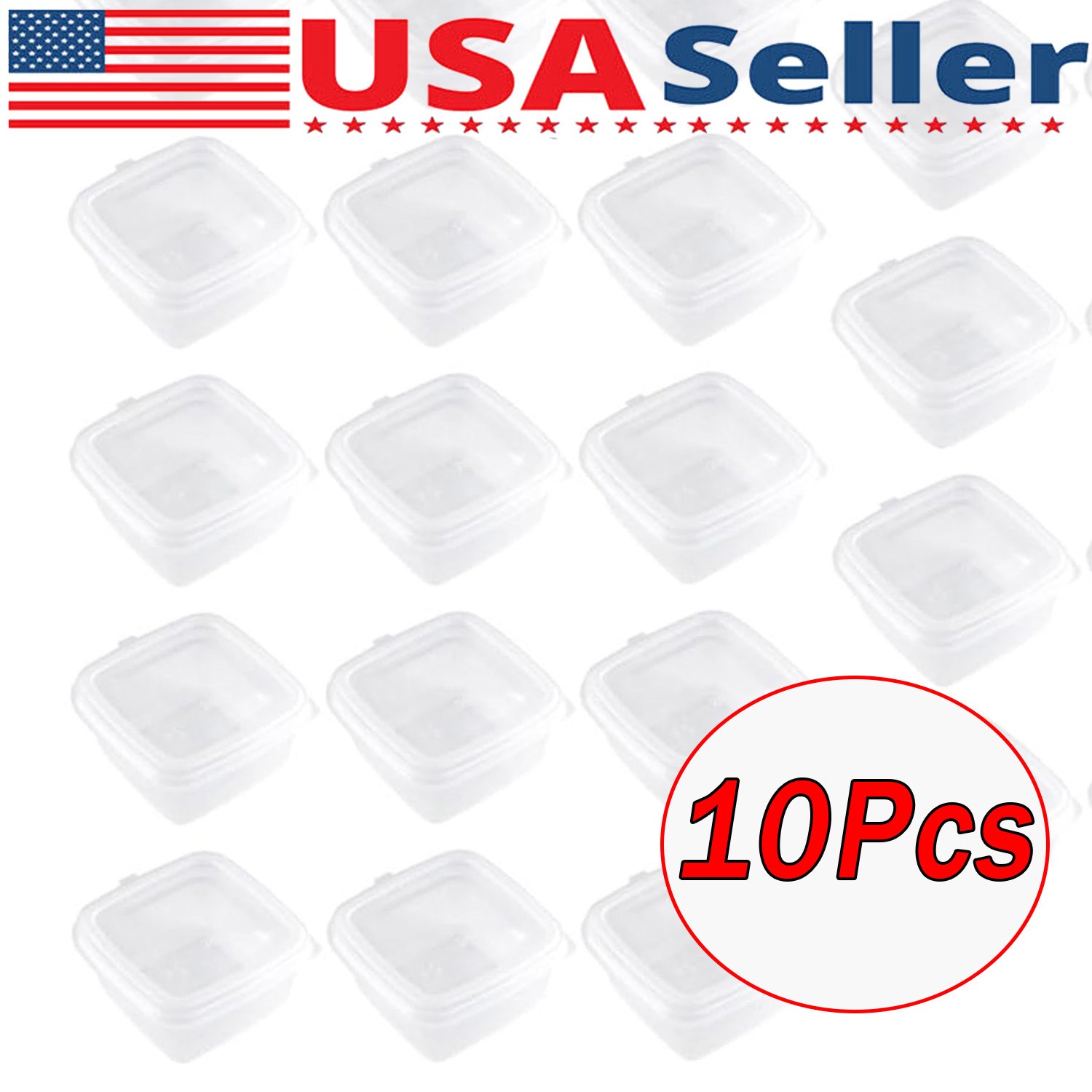 10Pcs Deli Pot Containers 1oz, 2oz & 4oz Sauce Pots, Plastic Containers With Lid