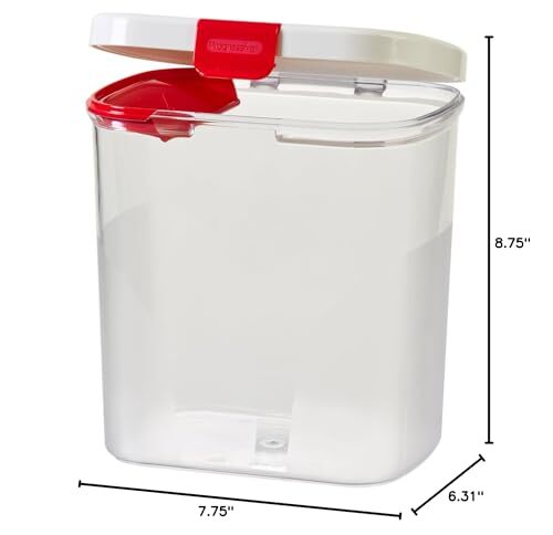 3.8 Quart White Food Storage Container with Hinged Lid for Dry Ingredients