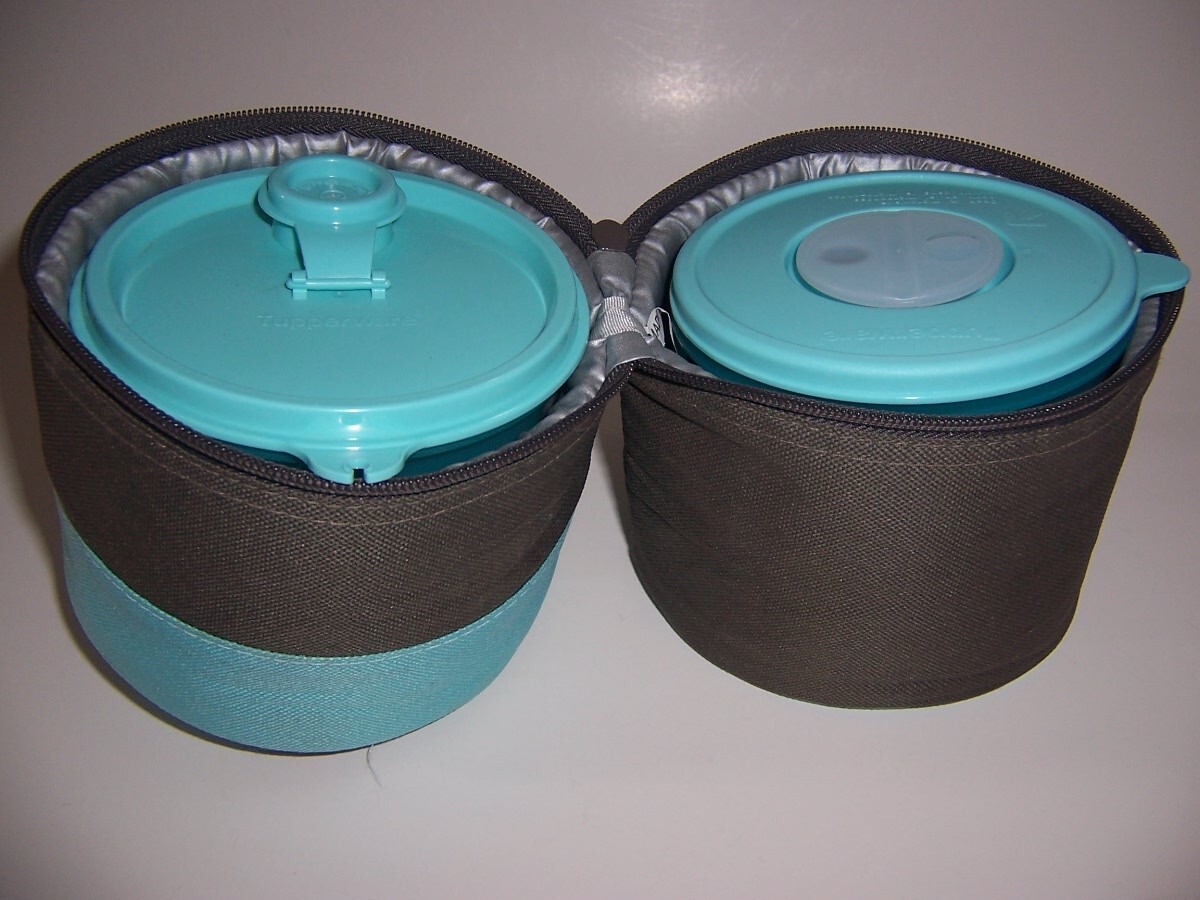 Tupperware Meal Solutions To Go Set Insulated Bag With 4 Microwave Safe Bowls