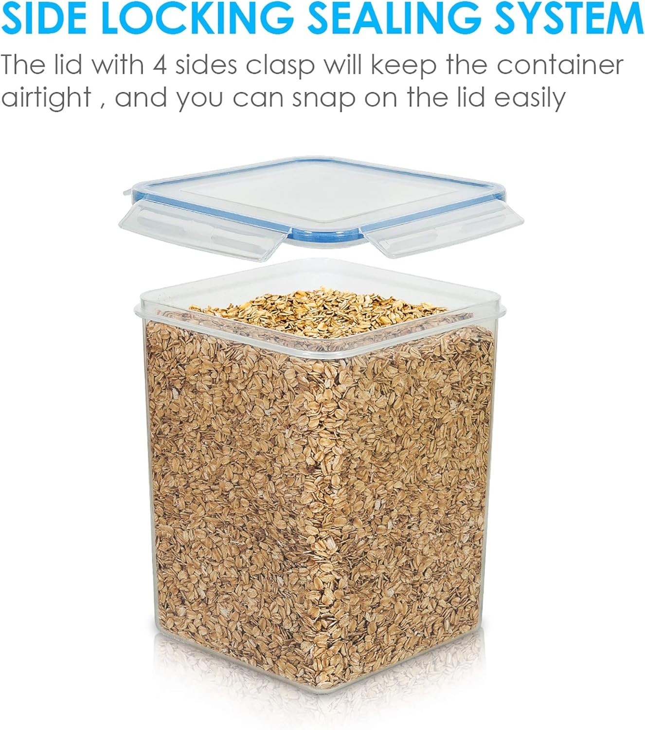 4Pc Large Food Storage Container 176Oz, BPA Free for Flour, Sugar, Baking Supply