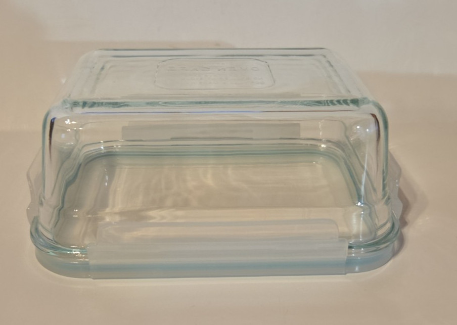 Set of 3 Glasslock Glass Food Storage Containers w/ Snap Lock Lids OCRT-090