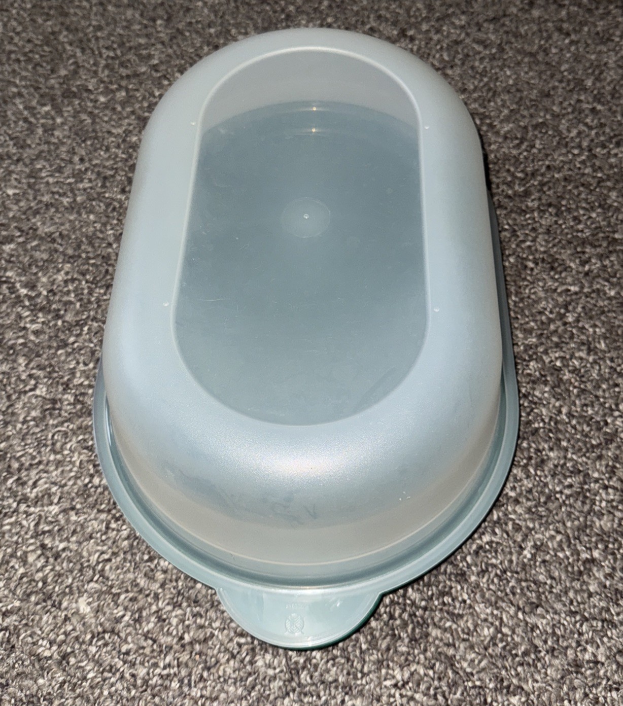 Tupperware Clear Open House Oval Server & Green Top 2465B 2466B