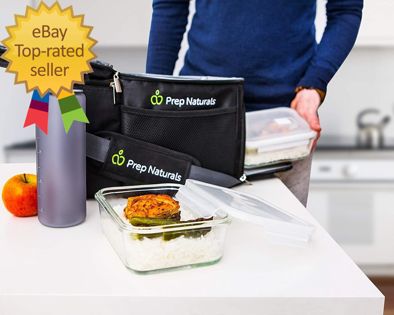 5 Pack 30 Oz Glass Meal Prep Containers Dishwasher Microwave Freezer Oven Safe