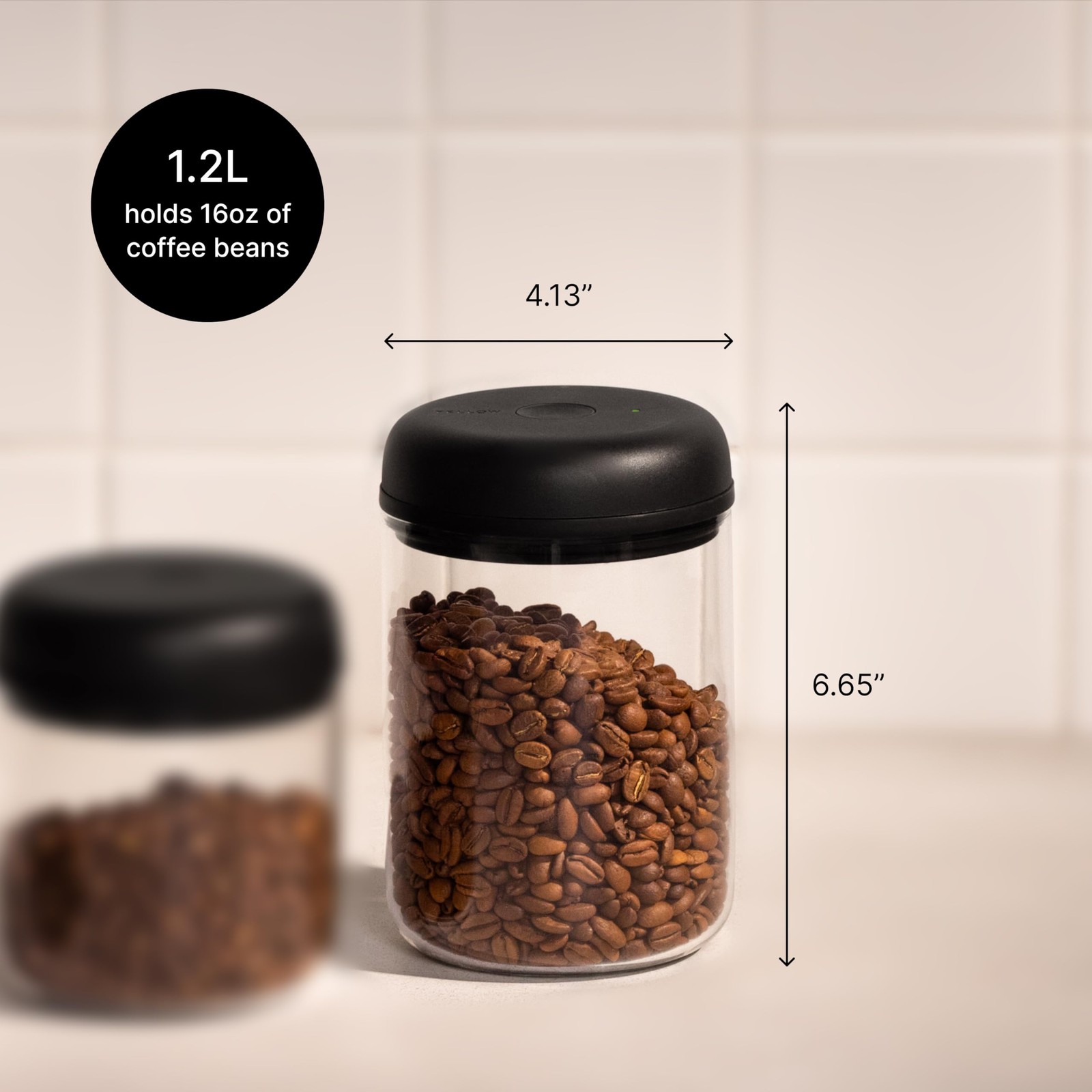 Atmos Electric Vacuum Coffee Canister 1.2L – Airtight Auto-Seal Container for…