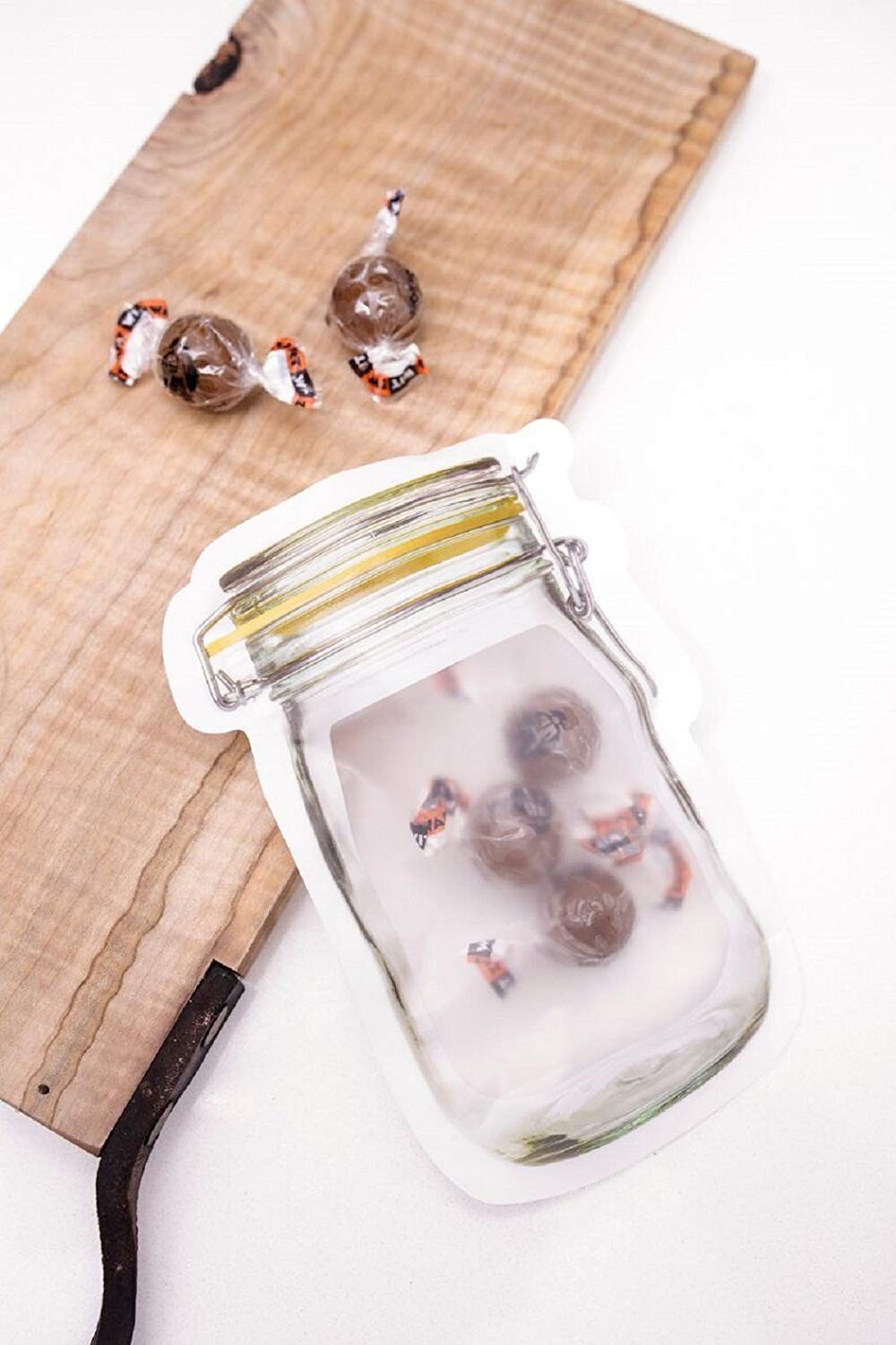 60Pcs 3 Color Mixed Food Saver Storage Bags Mason Jar Pattern Reusable Portab…