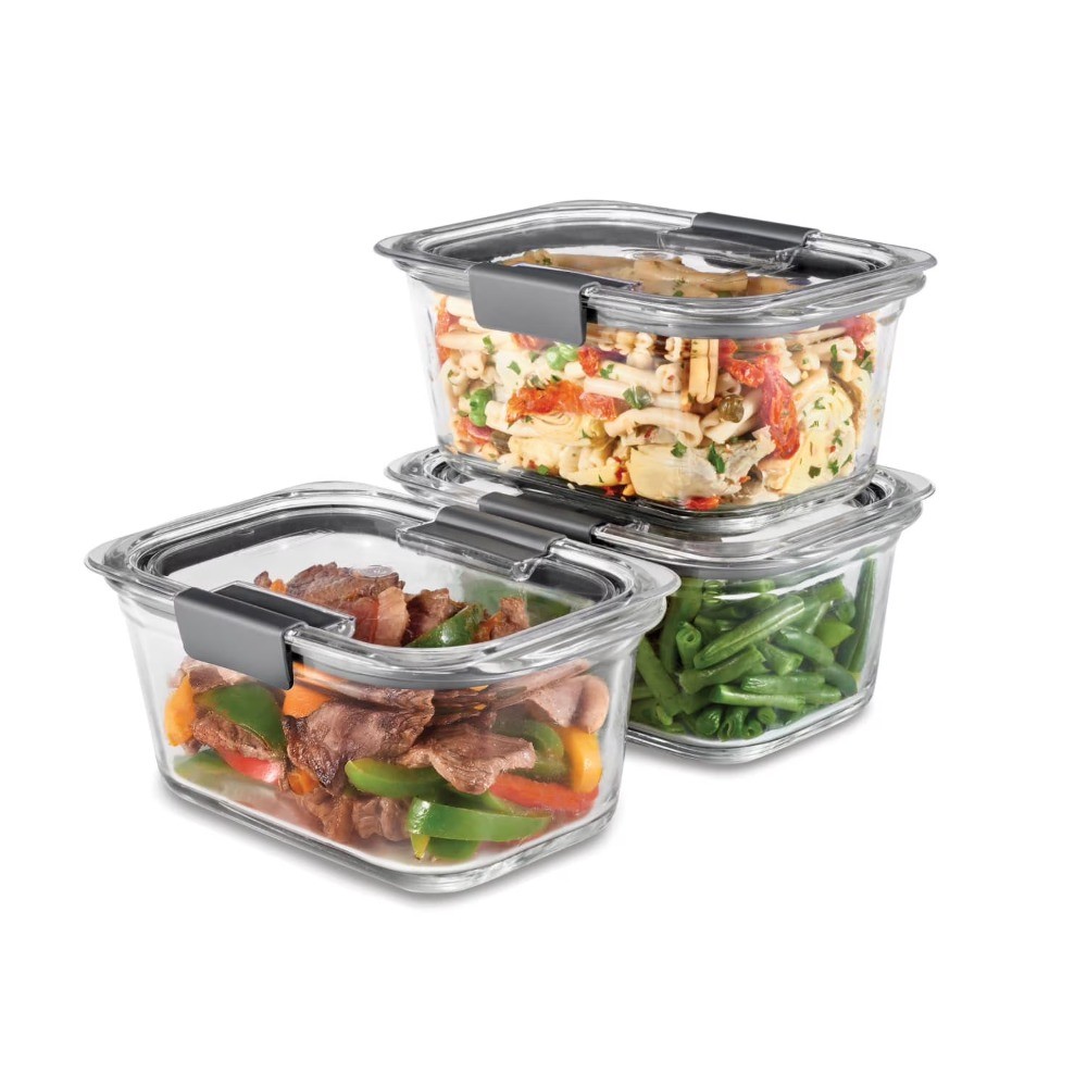 Brilliance 3-Pack Glass Food Storage Containers, 4.7-Cup, Leak Proof