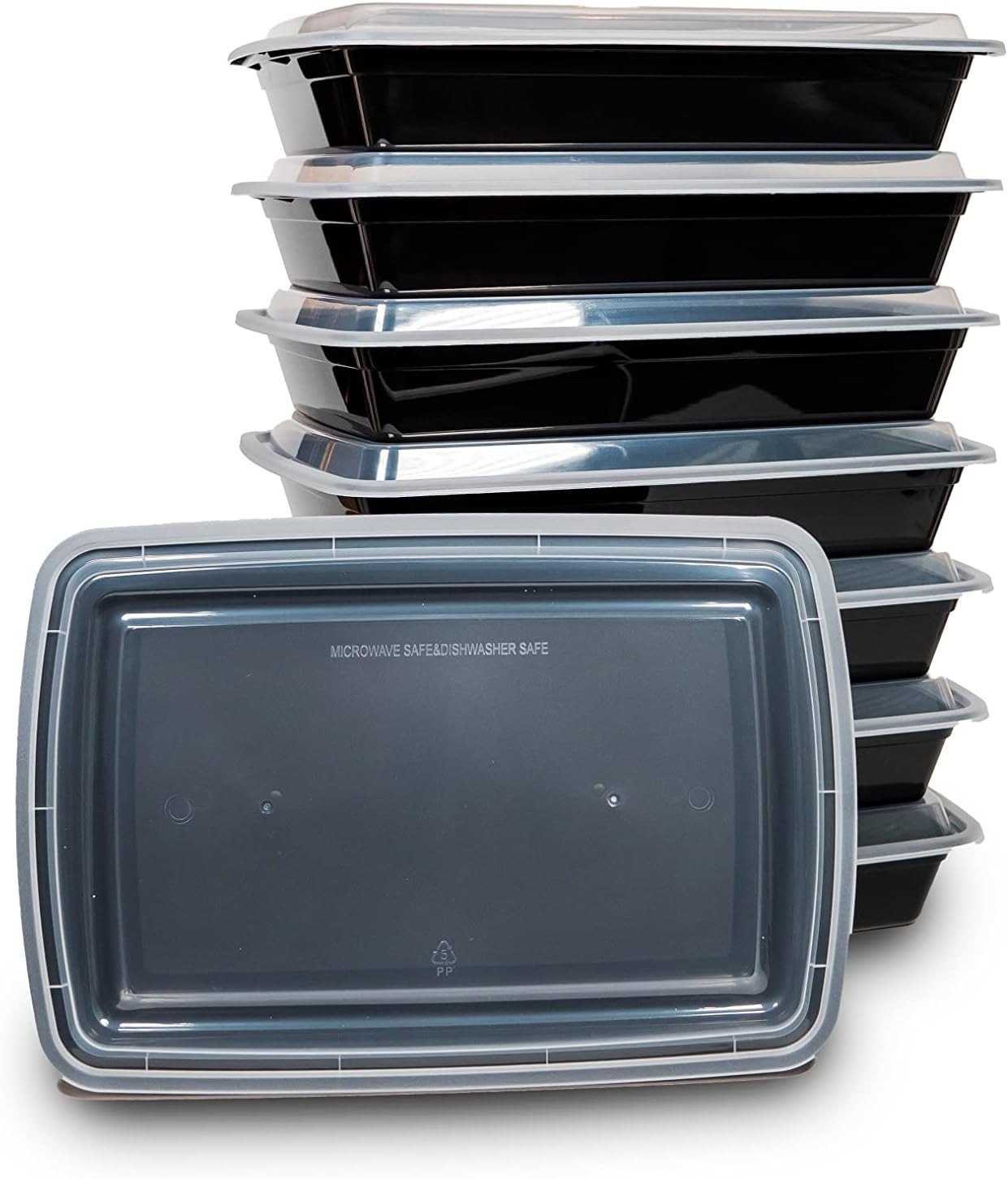 50 Sets Rectangle 58Oz Meal Prep Containers with Lids Microwavable Food Containe