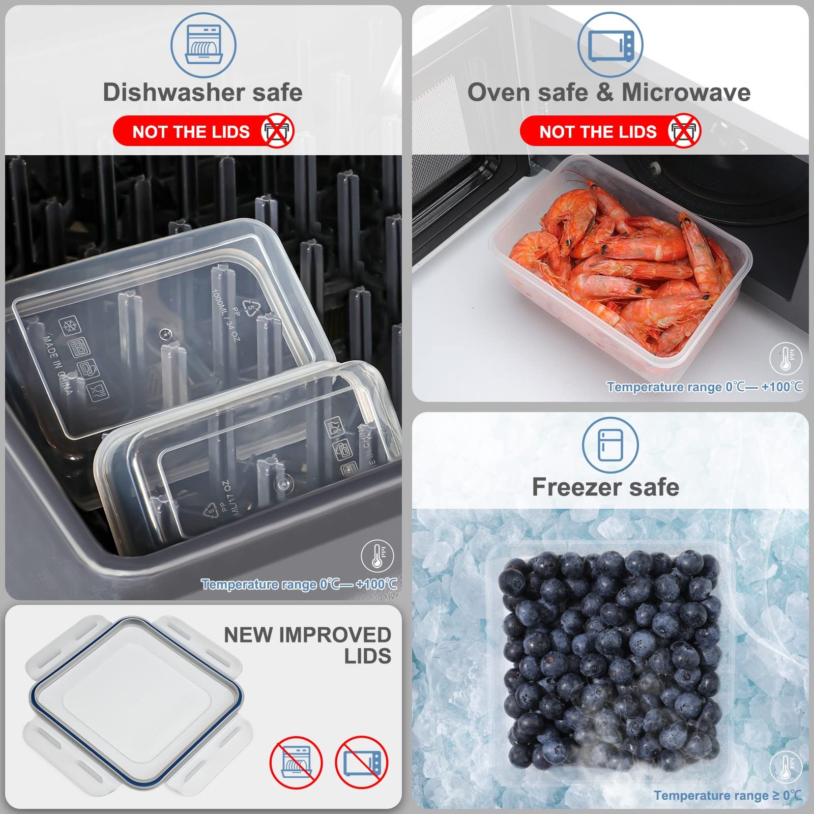 28 Pieces Food Storage Containers with Lids EXTRA LARGE Extra large, 14 pack