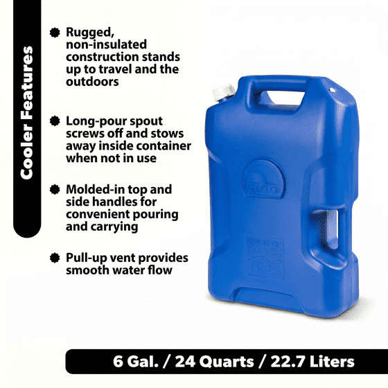 Igloo 6 Gallon Camping Water Storage Container Blue Heavy Duty Jug 2 Pack