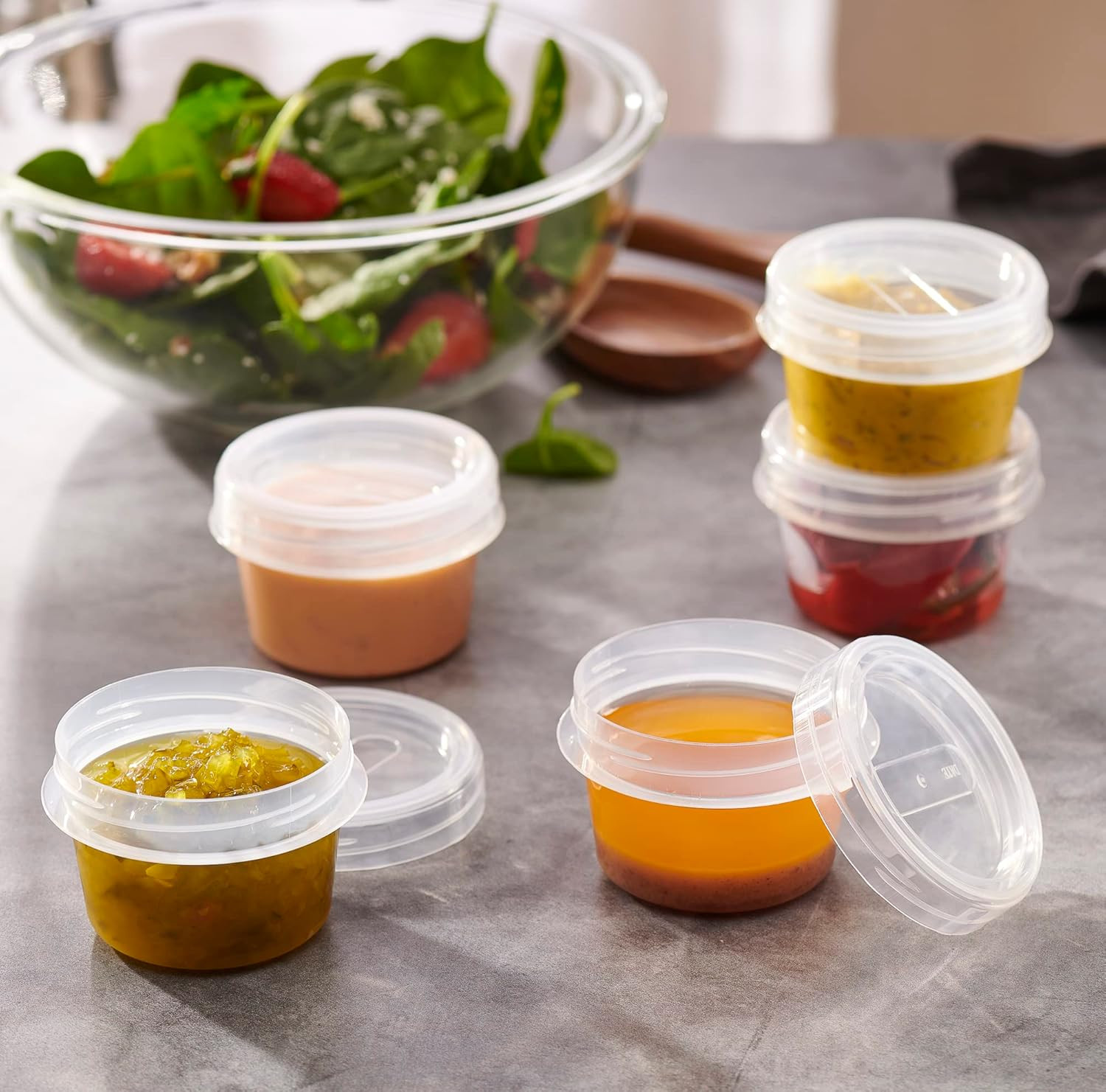 6 Pack Twist Cap Food Storage Containers with Clear Screw on Lid- 4 oz Reusab…