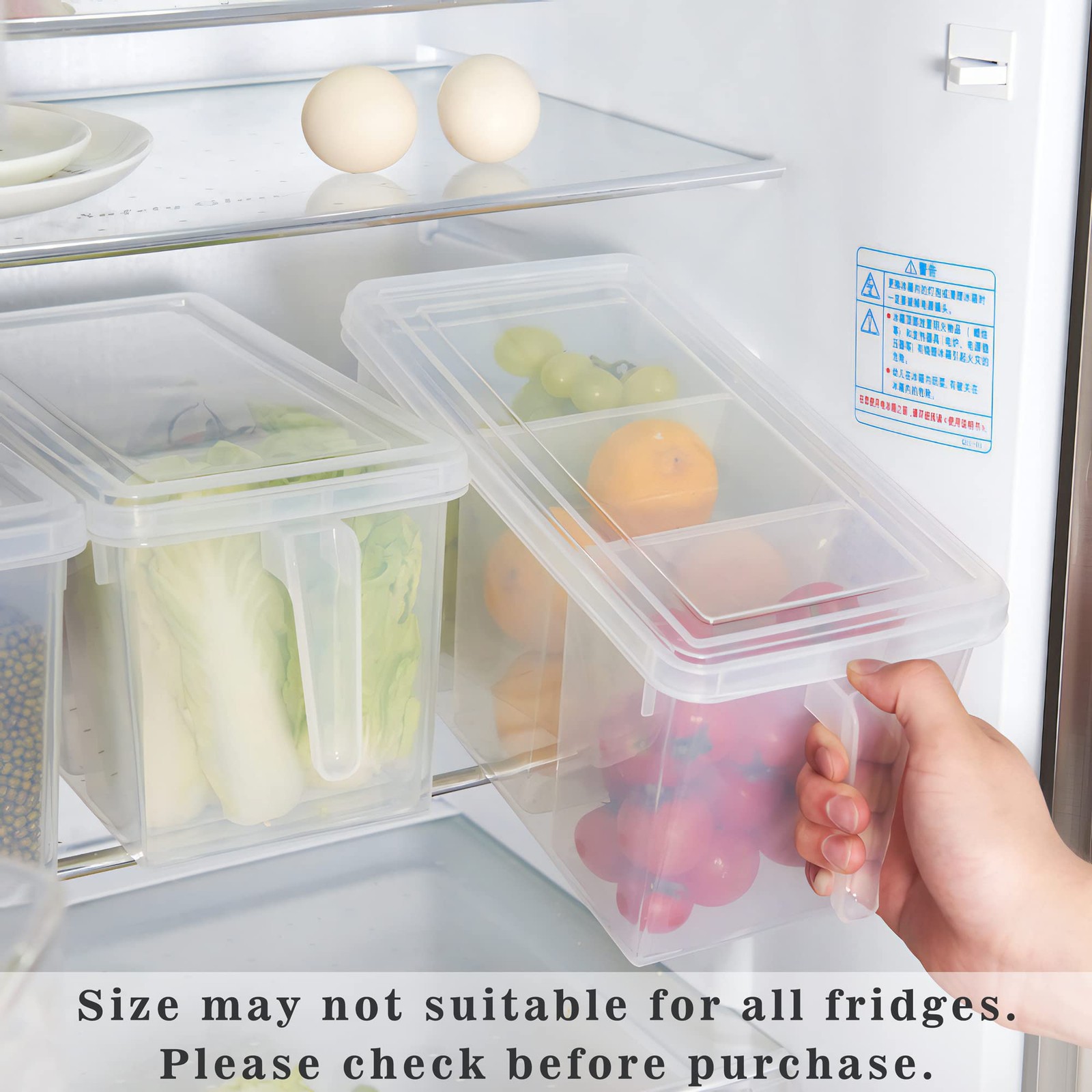 2Pack with 6 dividers, Set of 2 Organizers With Lid and 6 Removable Bins