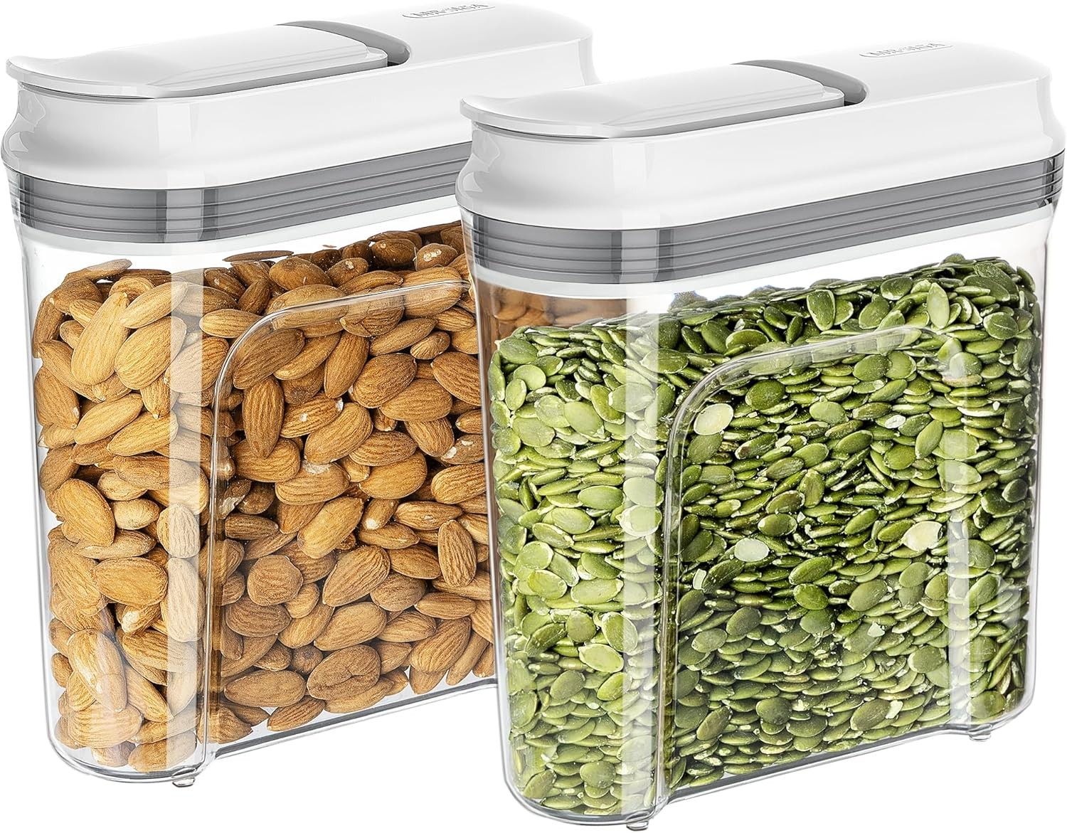 Airtight Cereal Dispenser Set, Storage Containers for Dry Goods, Nuts, Beans,